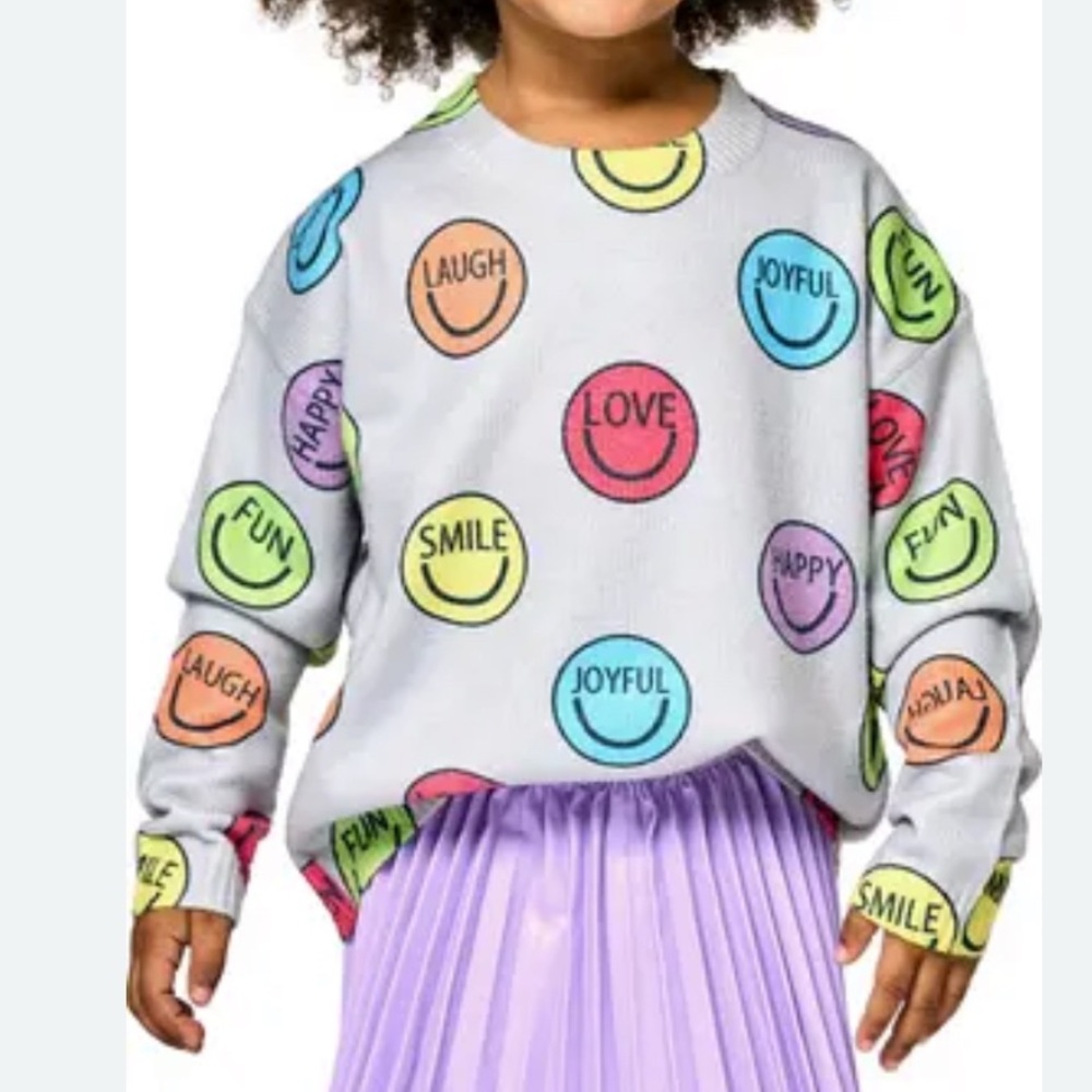 Baby Sara Purple and Tan Sweater Relaxed Fit Crew Neck